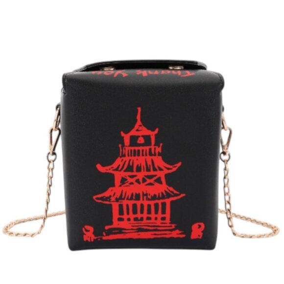 BNWT Chinese Take Out Bag Take Out Clutch Bag - Black - Picture 1 of 4